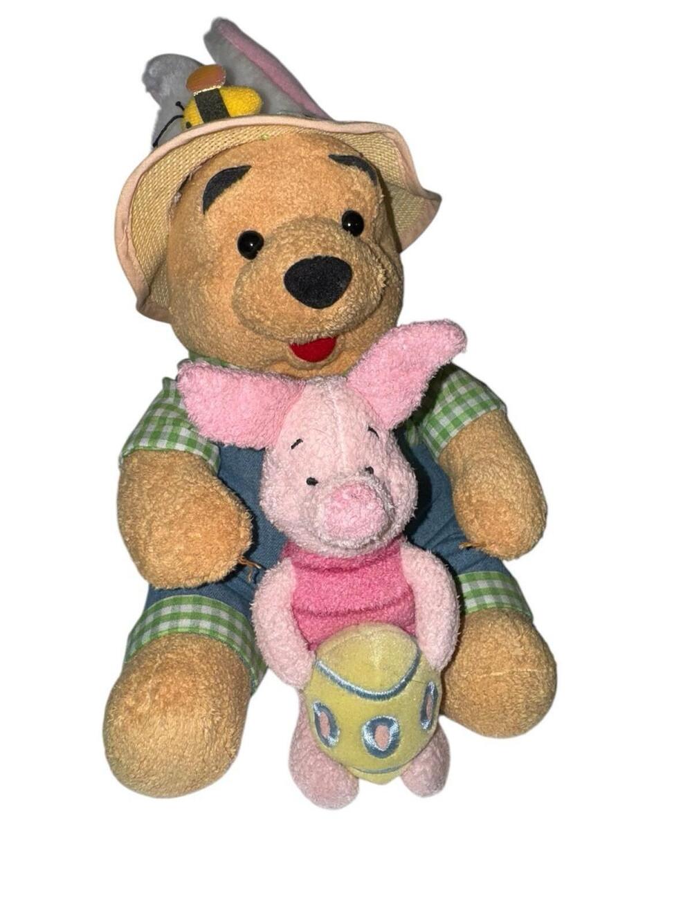 Disney Winnie The Pooh 11” Plush Easter Bunny Pooh And Piglet